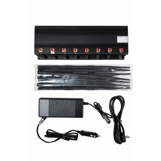 8 Anténová PROFI rušička GSM/DCS/3G/4G/GPS/WIFI/PHS/4G1 signálov