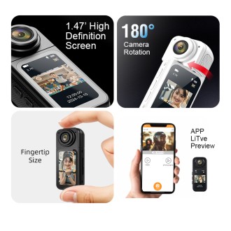 Mini kamera 2,7K s otočným objektívom a magnetickým uchytením EL-S70