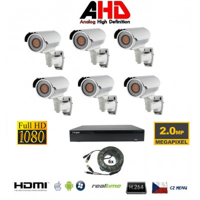 6 kanálový kamerový set 2Mpx 6AHD2